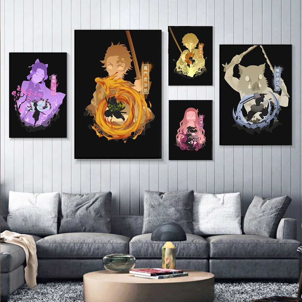 Anime Demon Slayer Tanjiro Nezuko Canvas Poster