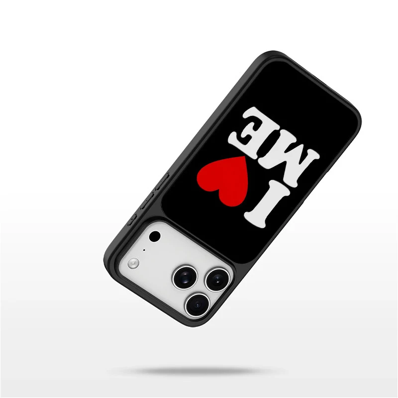 Korean I LOVE ME Red Love Heart Electroplated Phone Case Back Cover