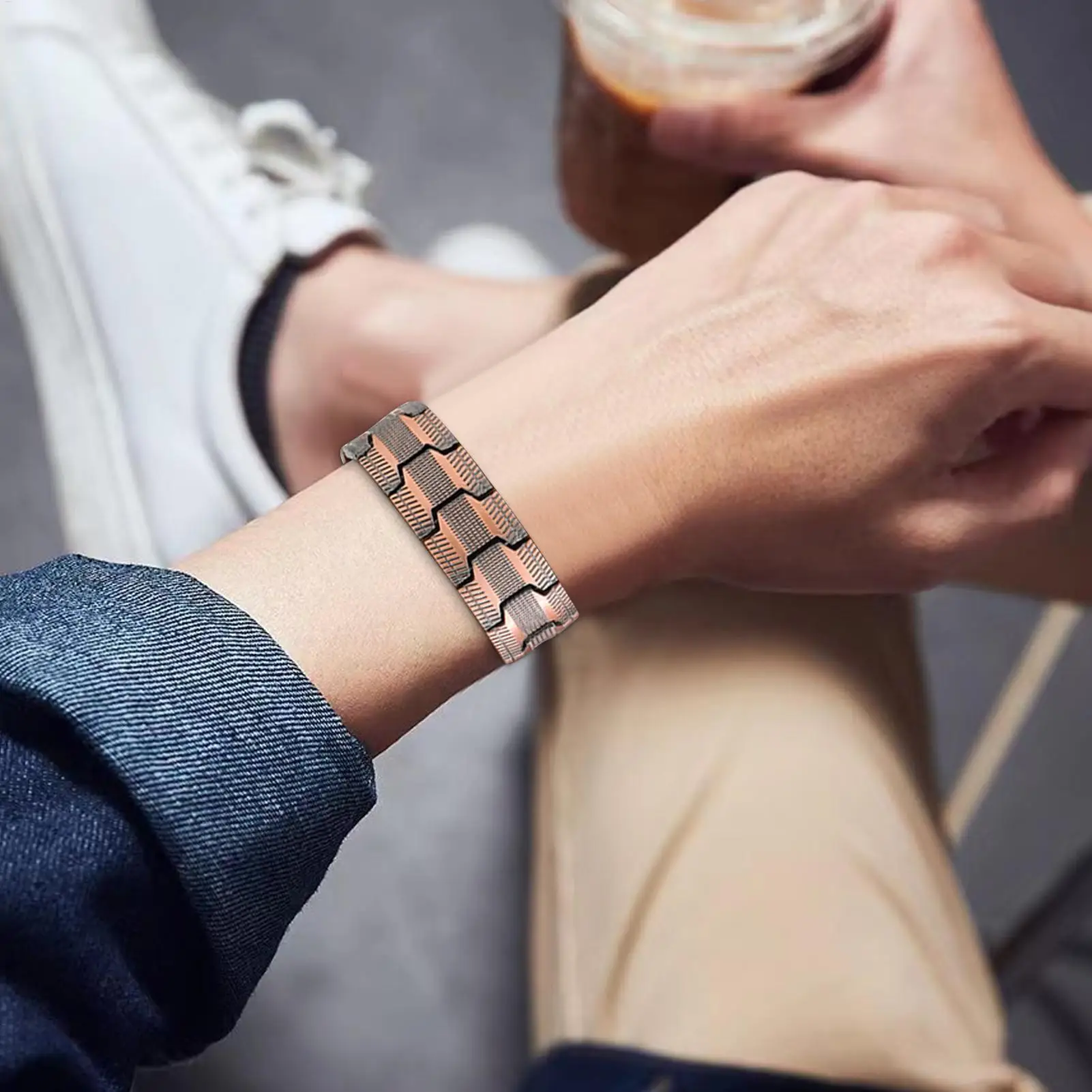 New Mens Jewellery Magnetic Therapy Health Anti-snoring Copper Bracelet for Men Adjustable Bracelet Pulsera Hombre