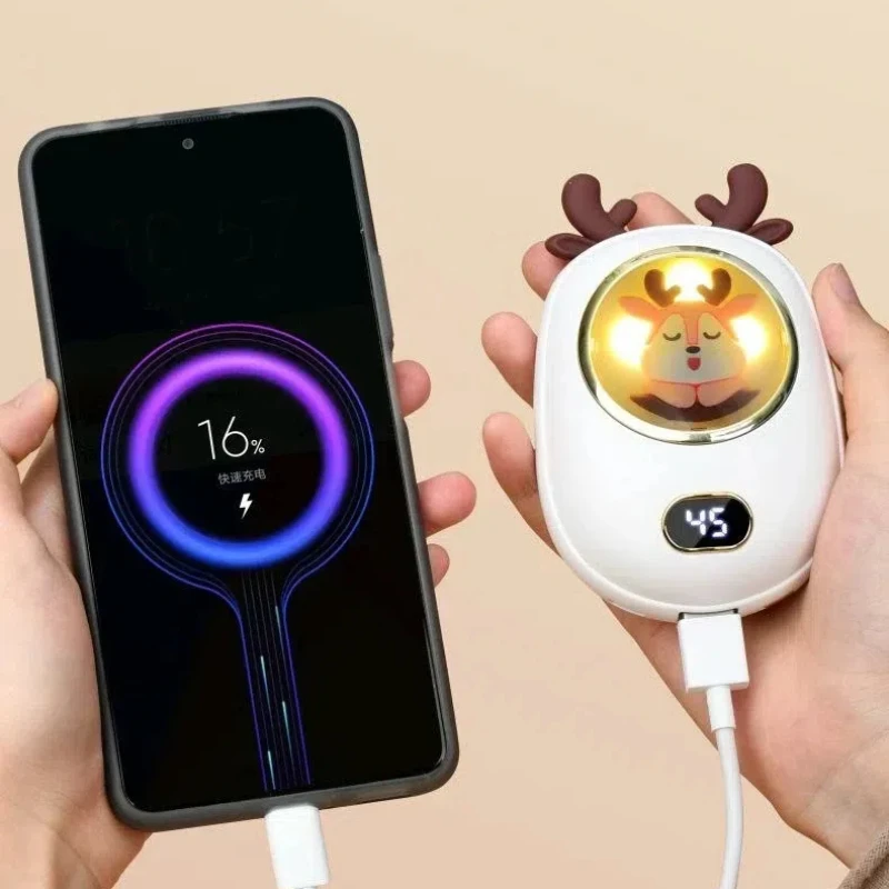 Portable Hand Warmer Xiaomi Cartoon 10000mAh 2 in 1 Three Levels Of Temperature Adjustment Digital Display