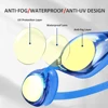 Professional Anti-Fog Swimming Goggles Waterproof Swim Glasses for Men Adjustable Nose Bridge Eyewear 4