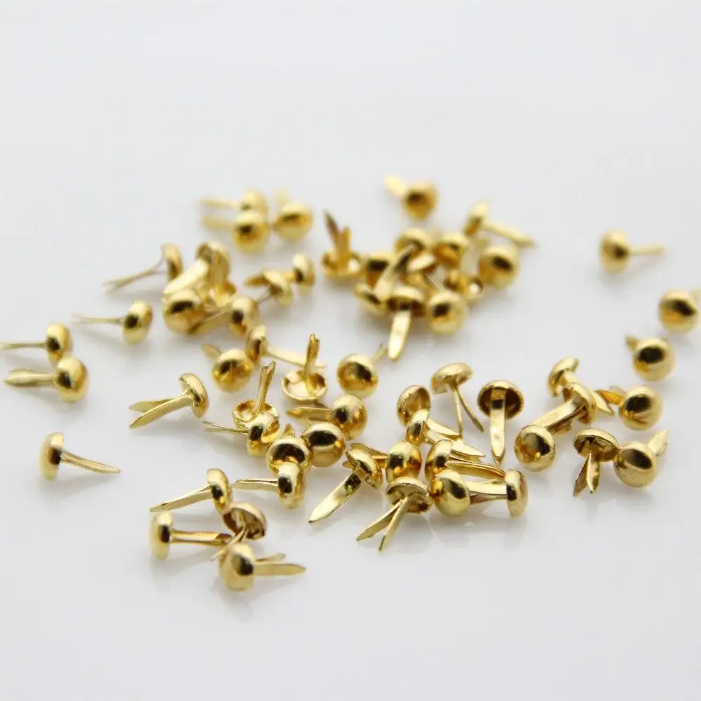 4.5MM/8MM Round Metal Mini Brads Studs Spike for Scrapbooking Embellishment Fastener DIY Handmade Craft Accessories