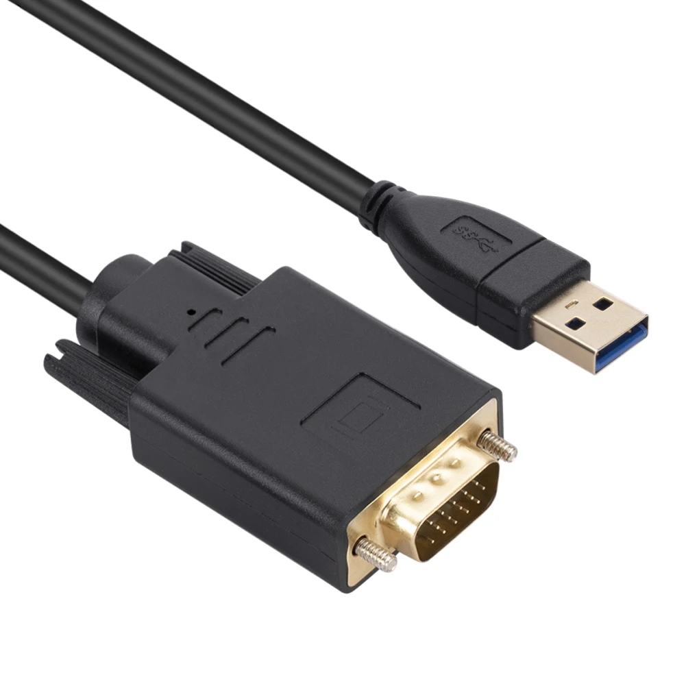 USB To VGA Adapter Cable Compatible for Windows 11/10/8/7 USB 3.0 To VGA Male 1080P Monitor Display Video Adapter/Converter Cord