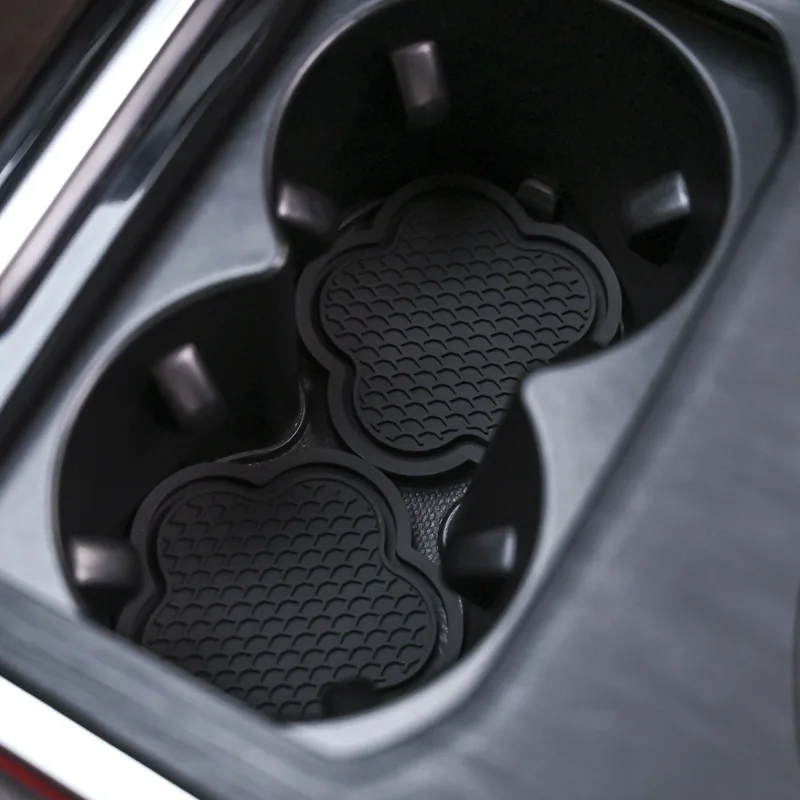 Car Cup Coaster Flower Shaped Silicone Waterproof Non-Slip Sift-Proof Spill Saucer Auto Interior Anti-skid Cup Holders 2PCS cup holder coasters car coaster pads