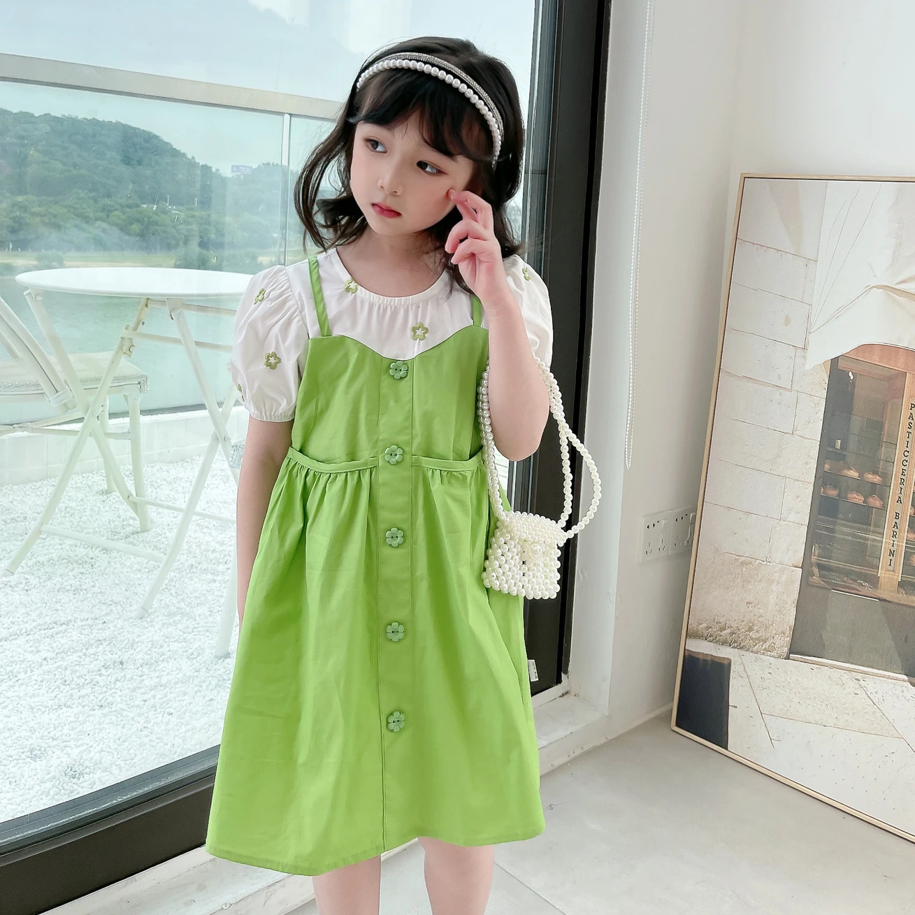 Girl's Stylish Cotton One piece Dress Casual Breathable - Temu