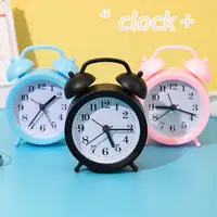 Double Bell Clock Accurate Timekeeping Battery Operated Analog Mini Round Bedside Desk Alarm Clock Cute Kids Gift 1