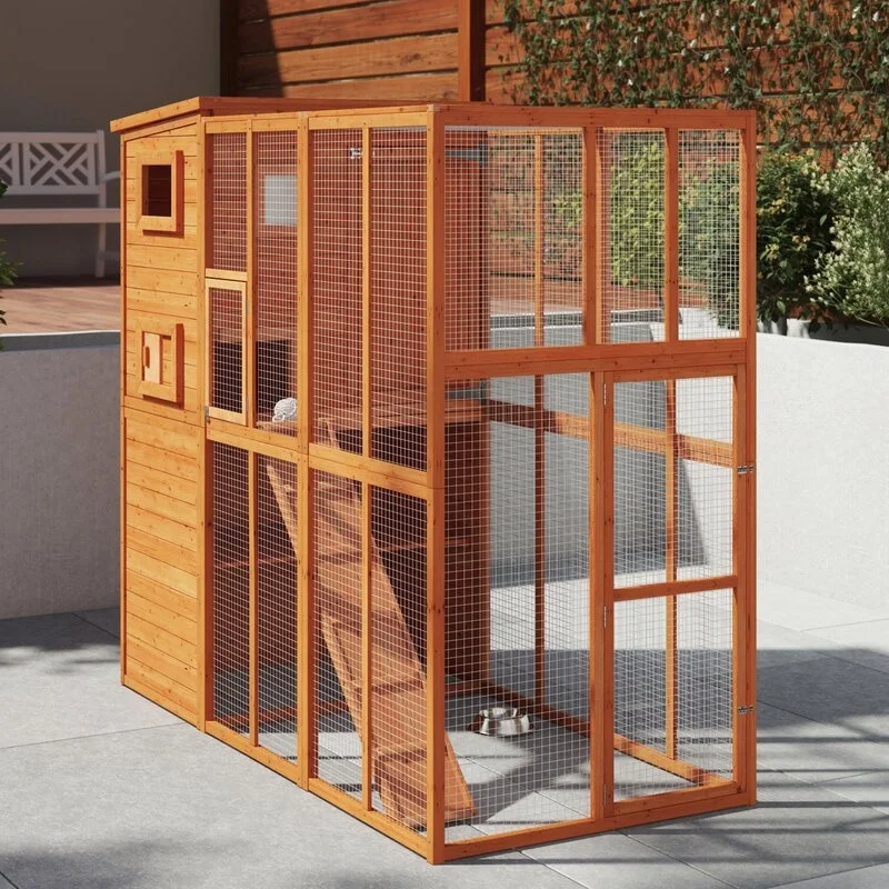 Hot Sale Pet Cage Cat House Cages Wooden Large Cheap Animal Outdoor Solid Wood Pet Villa Houses Furniture