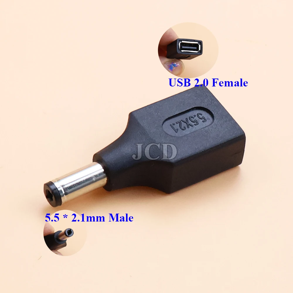 2PCS DC Female power Jack 5.5*2.1/2.5mm To USB 2.0 Male micro type c Plug Female Jack 5V Connector converter Adapter for Laptop DC USB Converter