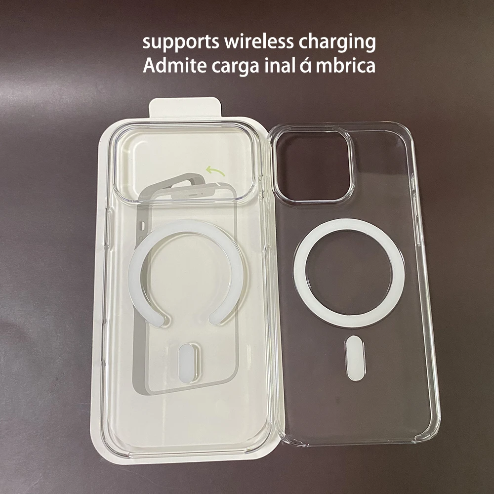 Crystal Clear Protective Case with Touch Camera Button for Wireless Charging Compatibility