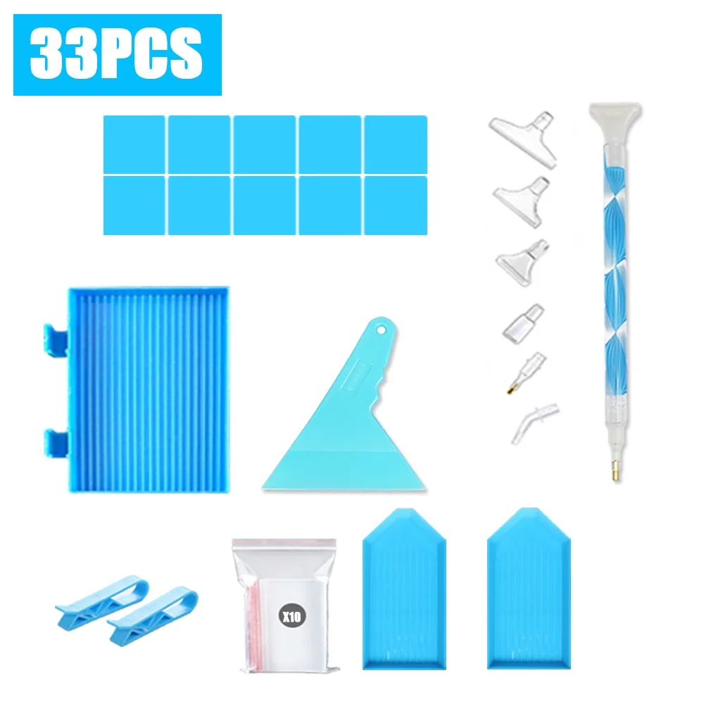 Diamond Painting Tool Set Quick Point Drill Pen Pressure Drill Roller Set Point Disc Tool Storage Box
