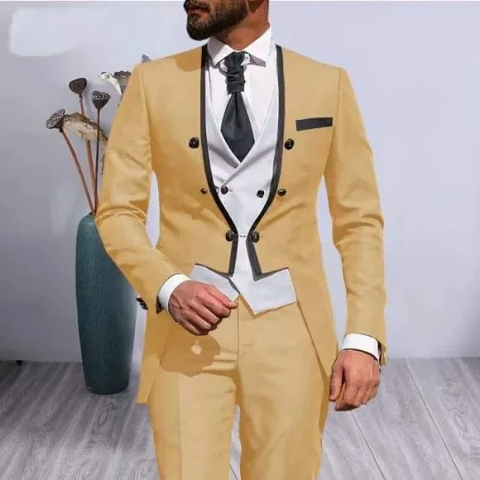 

New 2023 Men's Formal Wear Plus Fat Plus Groomsman Suit Three-piece Casual Business Banquet Dress Male Suit Men Clothing Suits