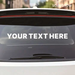 Personalized Multilingual Custom Text Sticker for Car or Door Decoration (Silver)