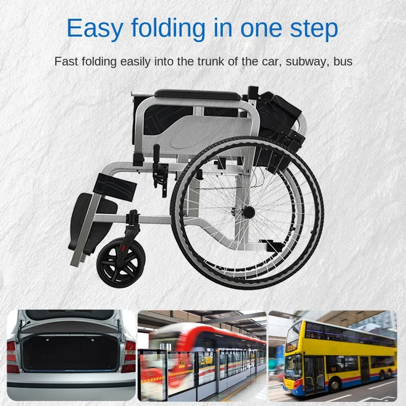 Folding light exwide armrest can lift Oxford cloth seat cushion large wheel wheelchair scooter the elderly