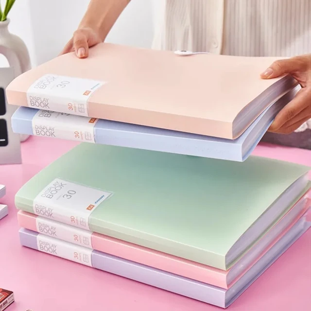 30Pages File Bag A4 Transparent Binder File Folder Storage Student Test Paper Classification Organization Office Supplies 1