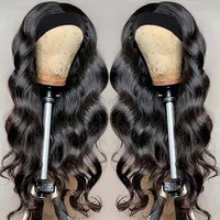 Perruque de cheveux humains Remy Body Wave, perruque de cheveux humains faite à la Machine, prête à porter, bandeau Body Wave pour femmes 2