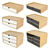 1/2/3 layer Wooden Desktop Drawer Storage Box Cabinet Organizer Supplies Jewelry Storage Box Gift Case Craft Bamboo Storage Box 1