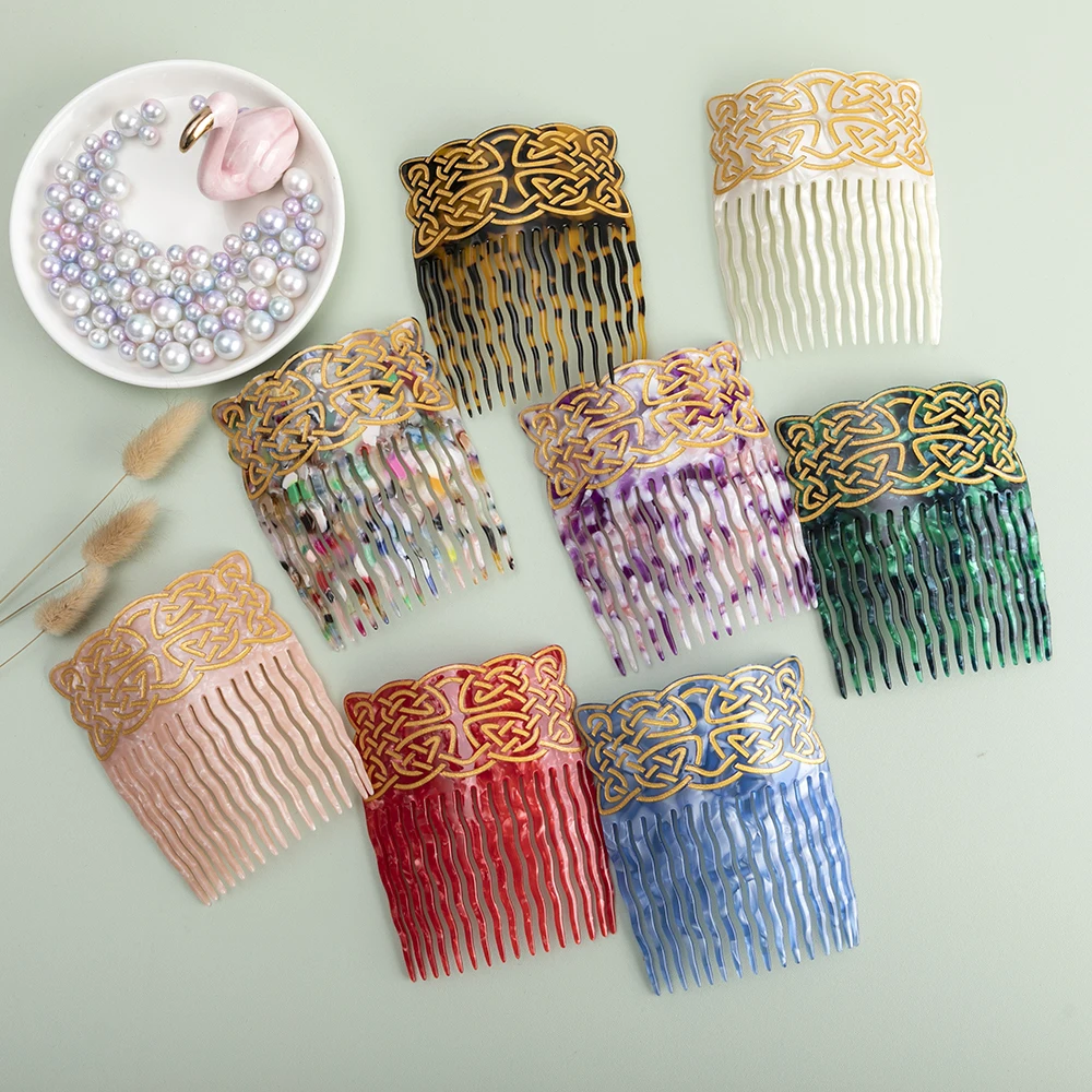 빈티지 헤어 빗 다채로운 아세테이트 헤어 액세서리, 거북이 껍질, 여성 헤어 클립, 플라멩코 머리 장식 빗, 헤어 포크 쥬얼리