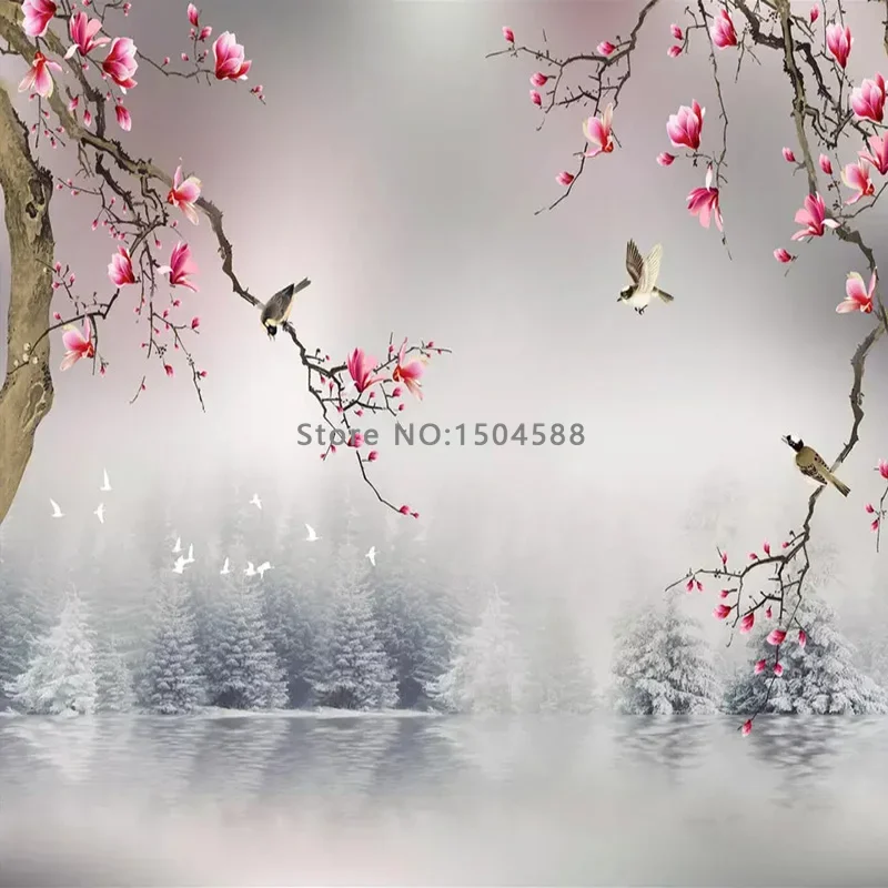Bird, murais em estilo chinês, fotografia personalizada,