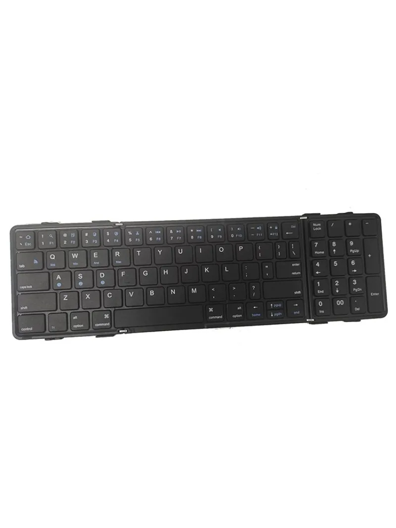 Bluetooth Folding Keyboard with Touch Number Keys Suitable for Laptop Tri-Fold Keyboard Mobile Phone Tablet Three Devices iblancod k84 84 keys three mode mechanical keyboard bt5 0 2 4g wired connection pbt keycaps blue gateron red switches