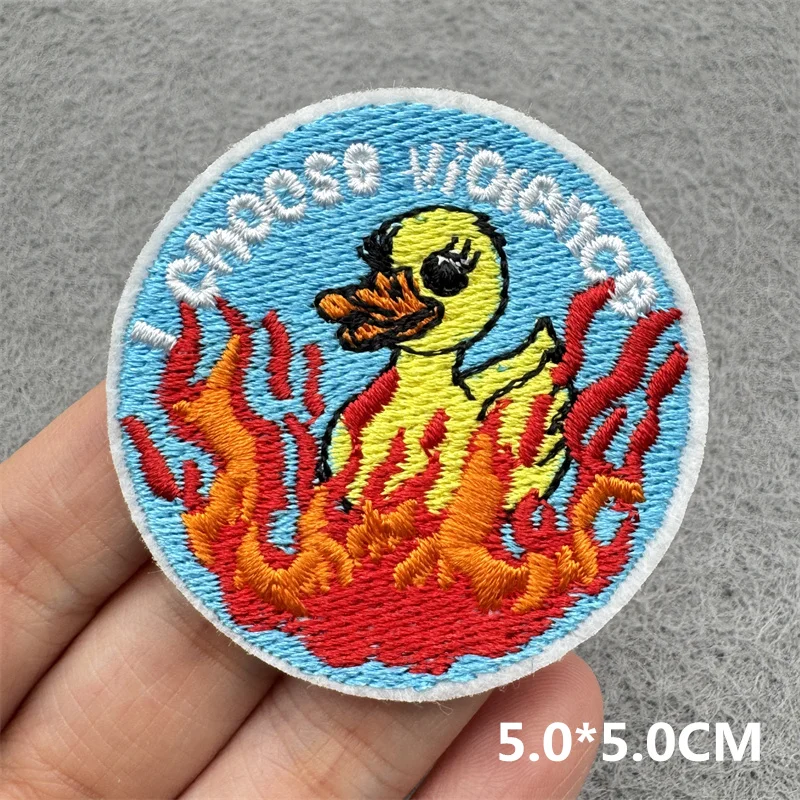 Lustige Ente Eisen auf Stickerei Patches für Kleidung Hip Hop Tier Stickerei Patches für Jacke Abzeichen Rucksack Dekor Aufkleber – Detail 16