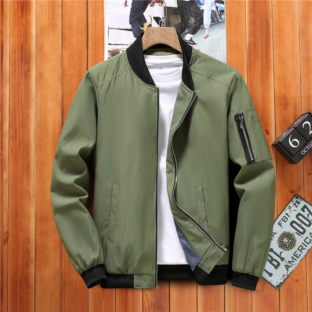Spring Autumn Lightweight Bomber Jacket Men Fashion Clothing Pure Color