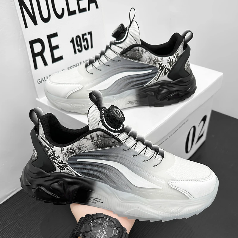 Men's Trendy Skateboard Shoes, Large Size for Men and Women, Ultra-Light Soft Sole and Soft Surface Men's Casual Shoes, Comfortable Non-Slip Casual Lace-Up Sneakers, Suitable for Men's Outdoor Activities