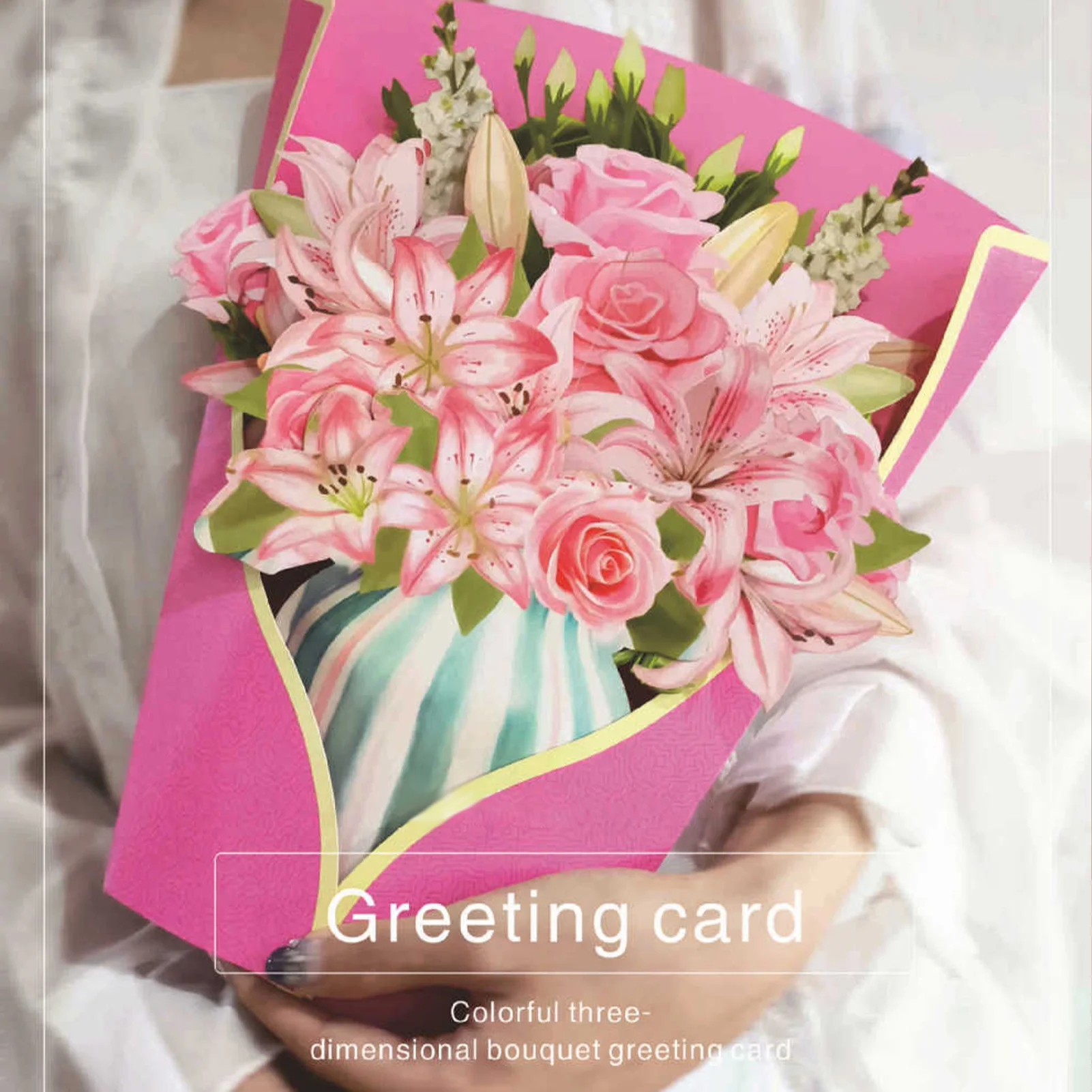 

3D Цветочный букет ручной работы, поздравительная открытка на день рождения, годовщину, свадьбу, День матери, праздник, поздравительная открытка с вырезами из бумаги