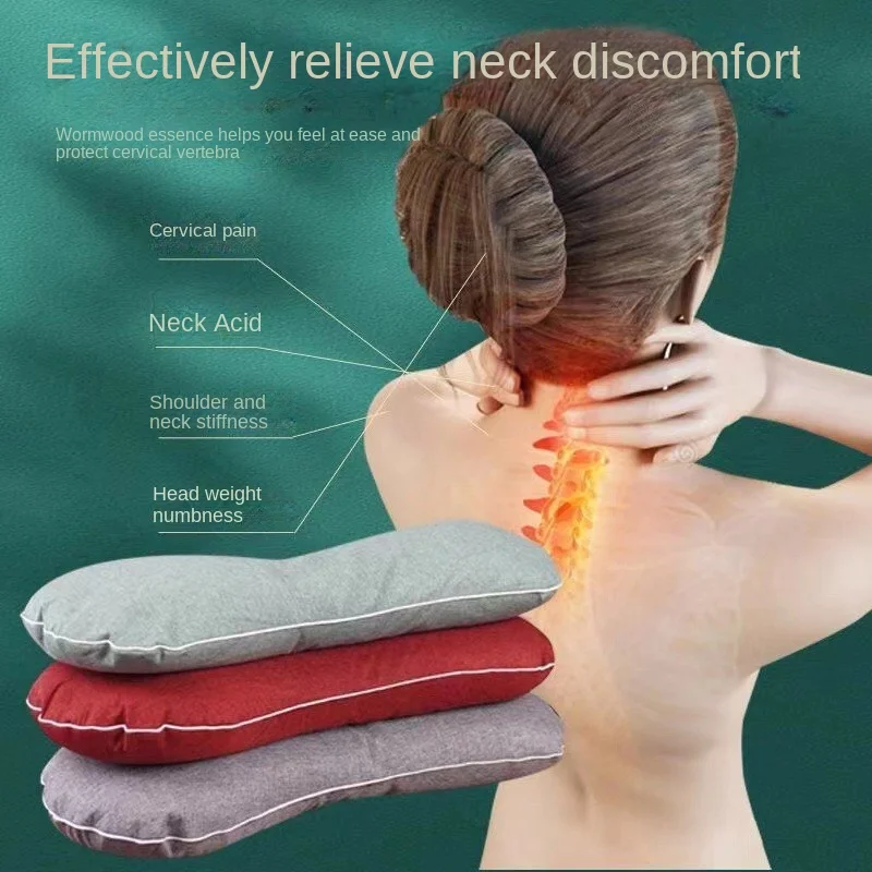 Ai Cao Cervical Bone Pillow Neck Protection Pillow Detachable Old Coarse Cloth Pillow Ai Ye Neck Protection Moxibustion Pillow 3