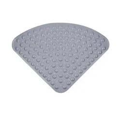 Non - Slip Rubber Shower Mat with Suction Cups - Anti - Mold Bathroom Safety Mat, 54x54 cm (1PC Grey)