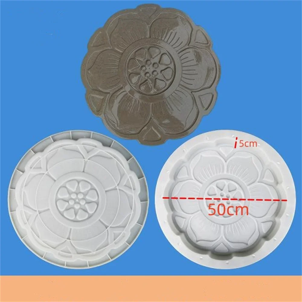 Outdoor Park Lotus Cement Stepping Anti-Slip Mold Stone Grinding Disc Garden Paving Imitation Brick Step