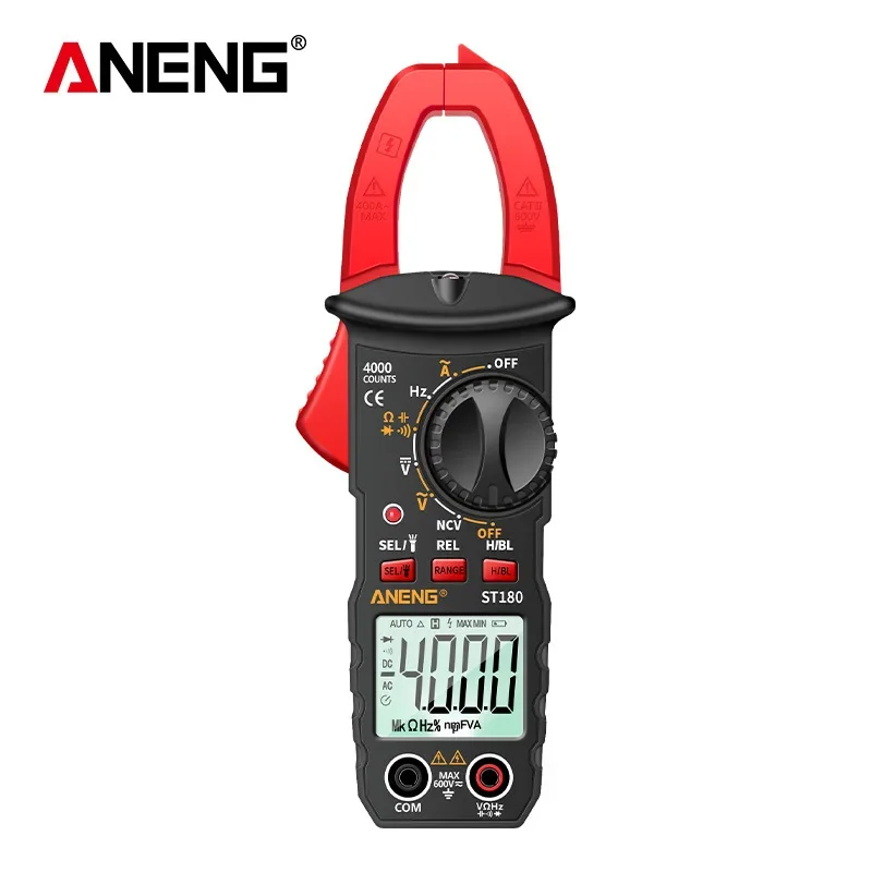 Digital Clamp Meter ANENG ST180 4000 Counts AC Current Multimeter Ammeter Voltage Tester Car Amp Hz Capacitance NCV Ohm Tool
