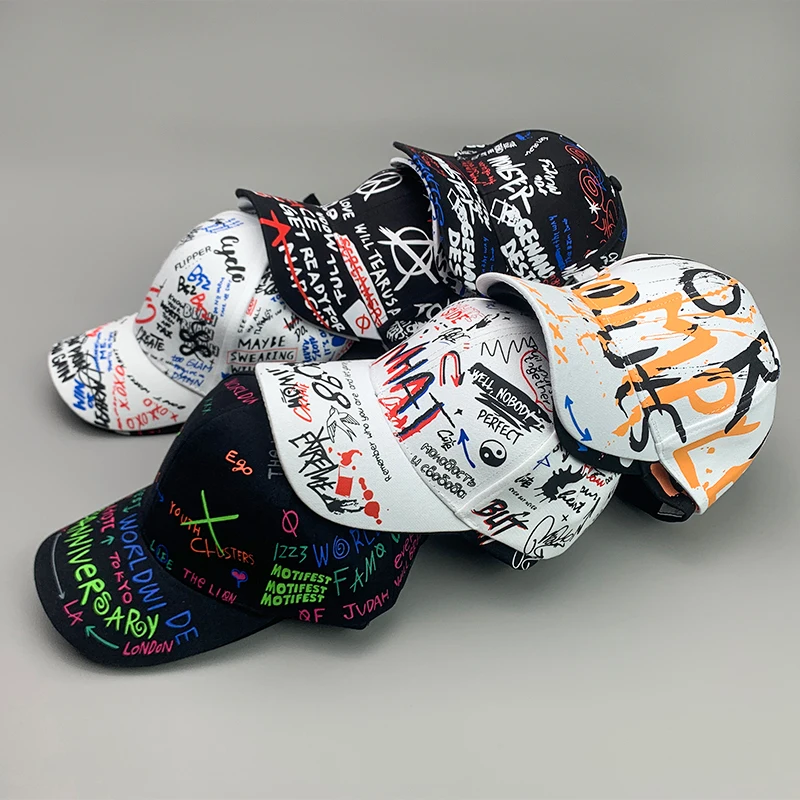 New Graffiti Hip-Hop Kpop Men Women Baseball Hats Cotton Breathable Snapback Skateboard Sport Caps Adult Cool Streetwear Fashion_voghion.com