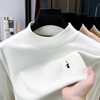 Sudadera con cuello simulado grueso y forro polar Original de diseñador para hombre, ropa cálida y suave antipilling de manga larga para otoño e invierno