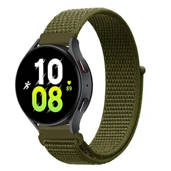 Nylon Loop Wristband in Multiple Sizes for Smartwatches: Premium Comfort Bracelet Strap (Olive green)