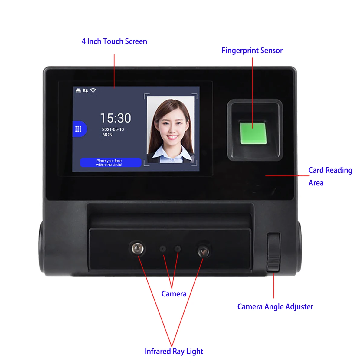 WiFi Face Time Attendance and Access control Empolyee Time Record System Tcp/ip Face and Fingerprint Clock fingerprint attendance machine facial recognition clock