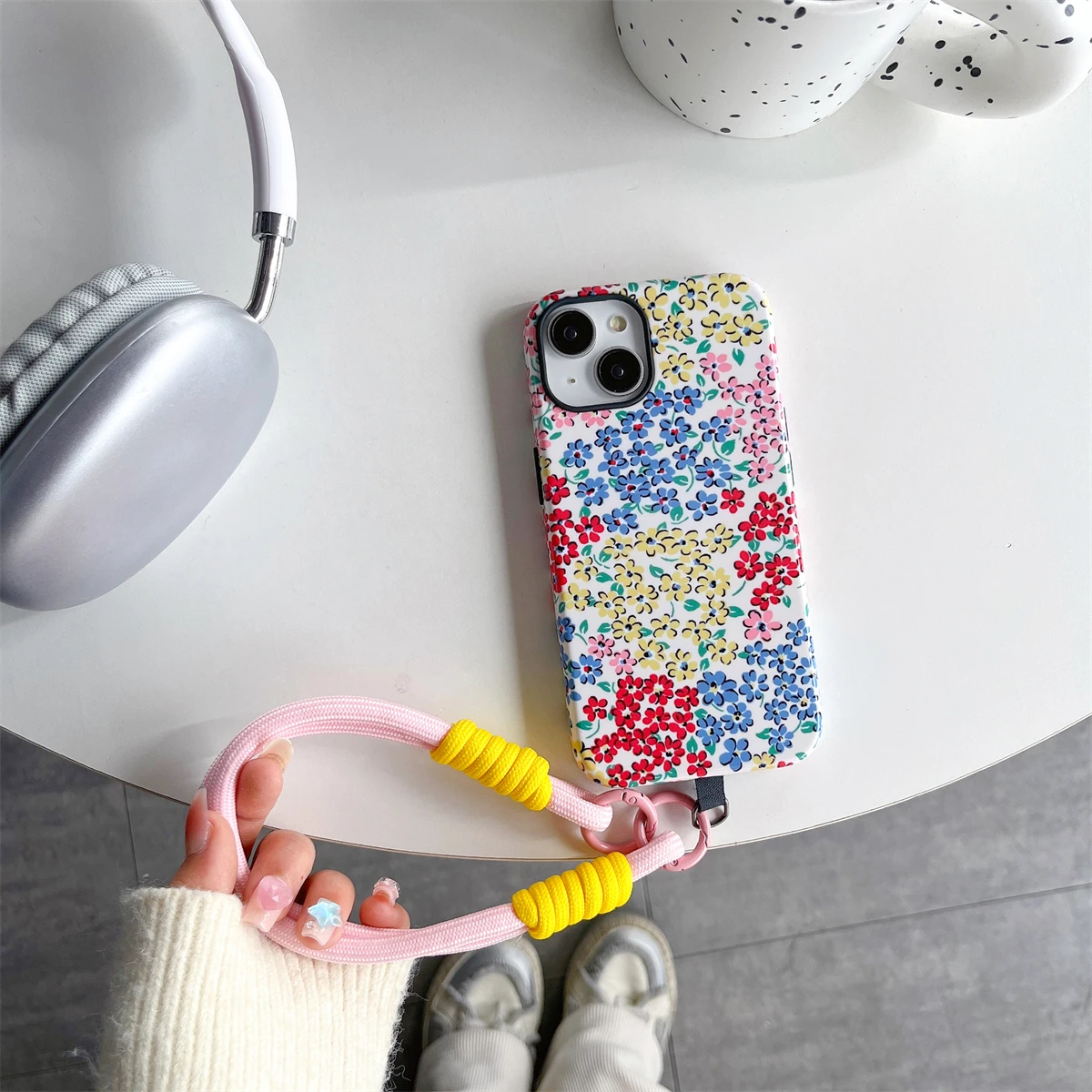 Flower series pattern intInclusive Phone Case Two-In-One Film Protective Shell For iPhone 15 14 13 12 11 Pro Max Plus Mini