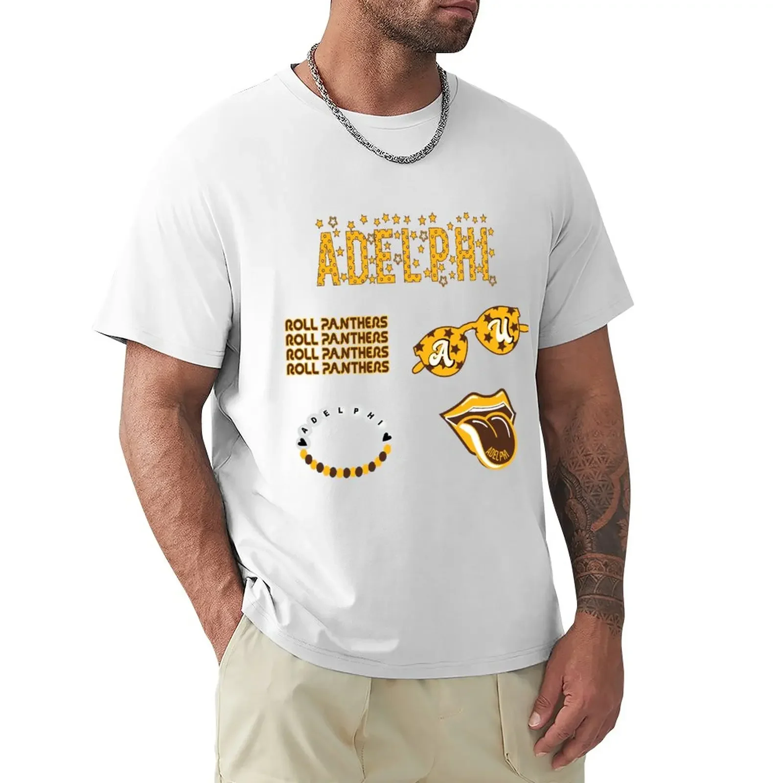 Adelphi University T-Shirt Camicie Magliette Grafiche Camicie Da Allenamento Moda Coreana Per Uomo
