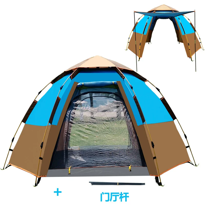 

5-8 People Fully Automatic Camping Tent Portable Outdoor Waterproof Tent Windproof Pop-Up Large Family Travel Instant Setup Tent