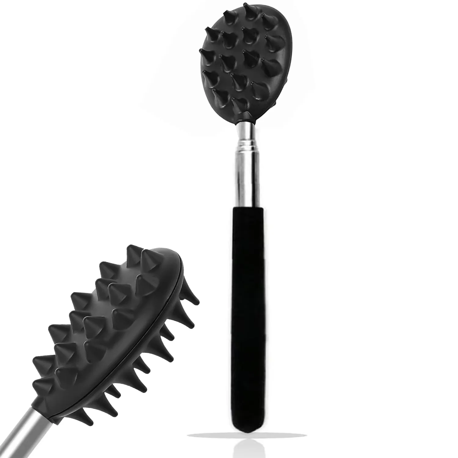 Extendable Cactus Back Scratcher with 0.25" 0.5" Spikes, Retractable One-Hand Itch Stick for Men & Women, Durable PVC