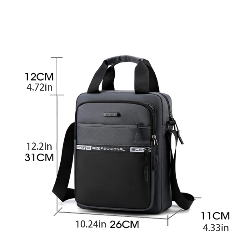 Men's crossbody bag with adjustable shoulder strap, multifunctional handbag for daily commuting, casual outdoor bag