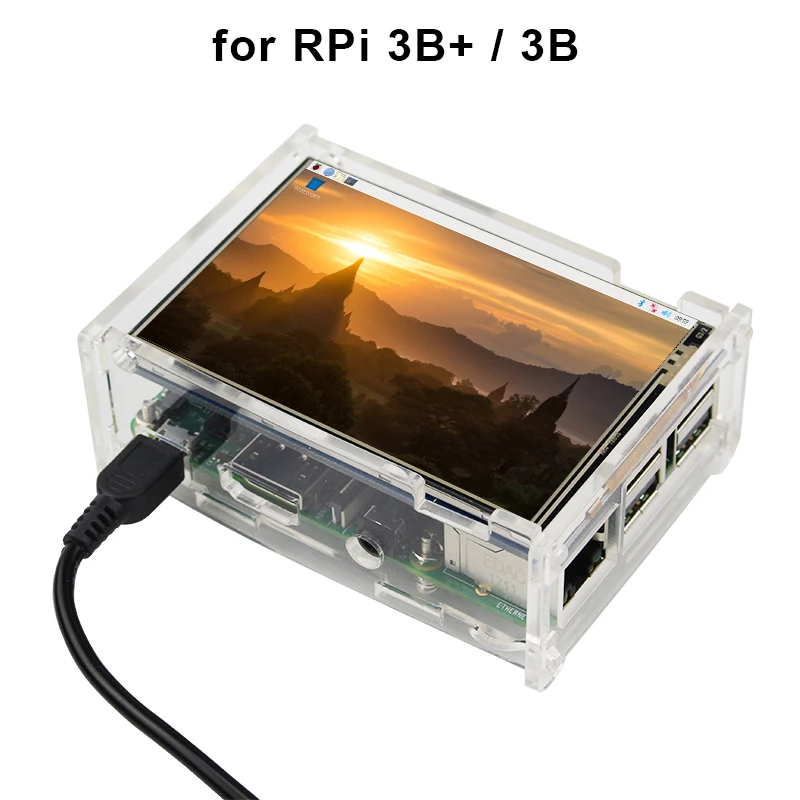 Polegada Raspberry pi Display Tft Tela Sensível ao Toque 480*320 Lcd Acrílico Case Caixa de Gabinete para Raspberry pi Modelo b 3b Plus 3.5 - Imagem 6
