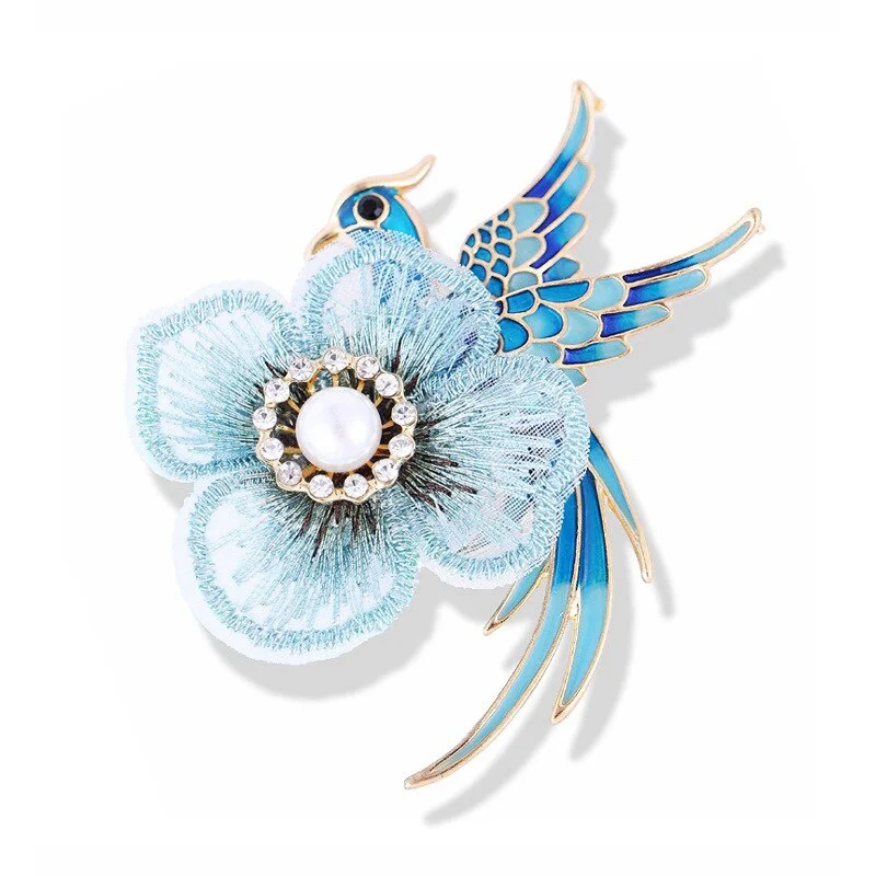 Elegant New Creative Phoenix Brooches For Women Flower Pearl