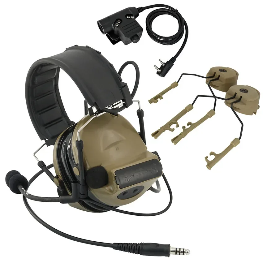 2023 New COMTAC II Tactical Headset Hearing Protection Noise Cancelling Sound Pickup C2 Silicone Earcups Shooting Headset