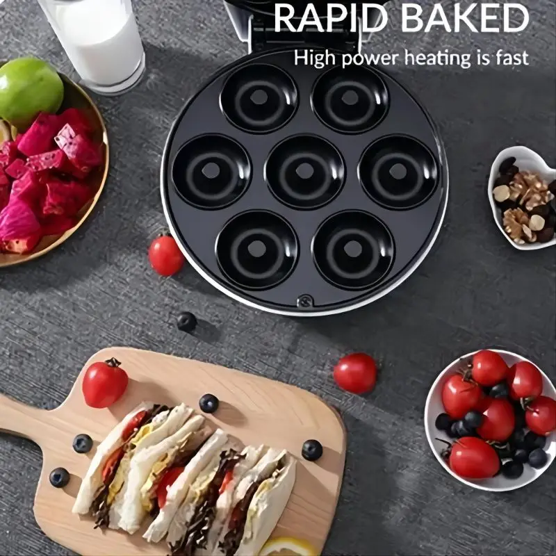 Portable Mini Donut Machine For Making Snacks And Desserts Baking Machine For Children's Breakfast Double-sided Heating