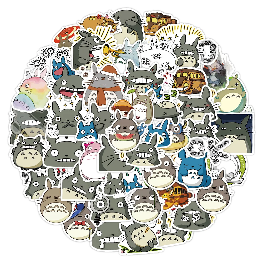 

10/30/60PCS Cute Totoro Anime Miyazaki Hayao Stickers DIY Skateboard Laptop Helmet Phone Luggage Car Decals Kids Sticker Toy