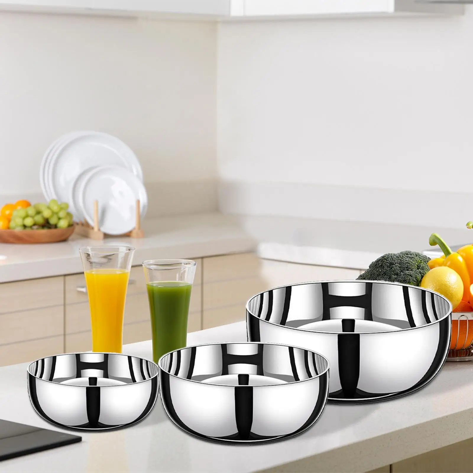 Stainless Steel Basin Large Mixing Bowl Multipurpose Wash Basin Egg Whisking Bowl for Home Kitchen Cakes Baking