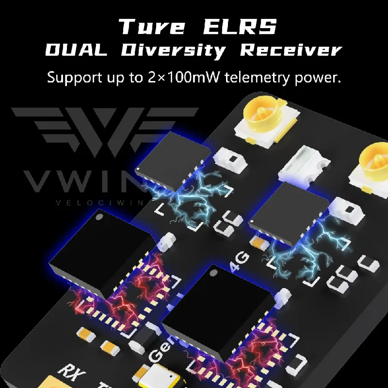 Récepteur ELRS 2.4G Vwing Dual/Single Antenne pour Drone FPV
