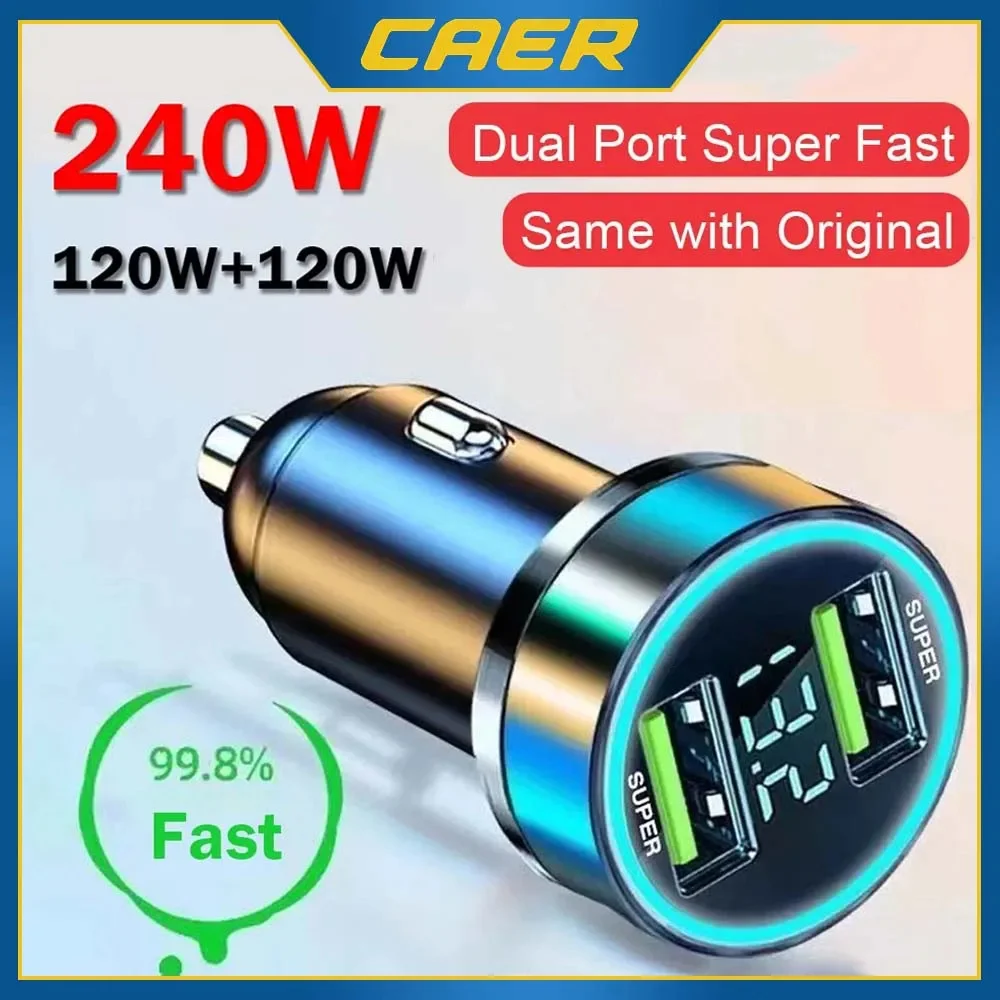 High-Power Portable USB-C Car Charger with Super Fast Charging and Lighter Splitter