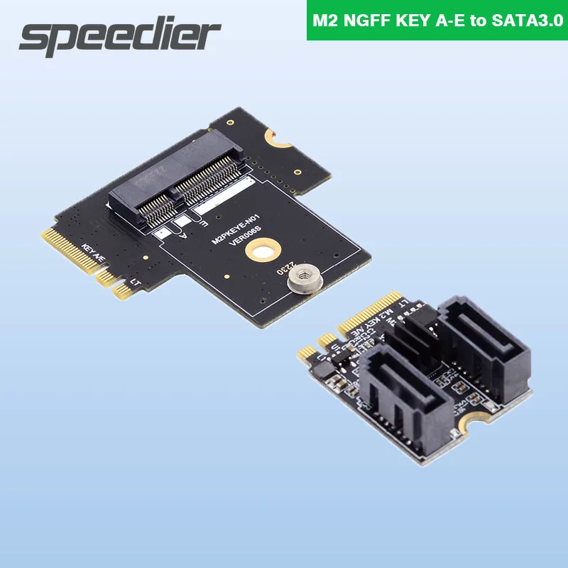 M2 Ngff A Dual Sata3.0 Scheda Di Espansione Da 6Gbps Scheda Adattatore Per Disco Rigido Jmb582 Chip Key A + E Wifi M.2 A Sata Converter Pci-E3.0 Card