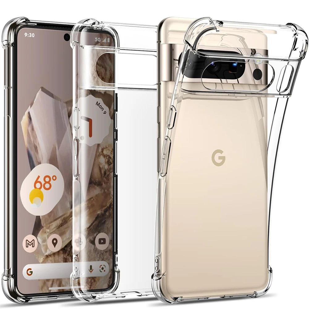 Luxuriöse stoßfeste Silikon-Soft-Hülle für Google Pixel 10 9 8 7 6 Pro 9A 8A 7A 6A XL 5GTransparente Abdeckung Shell Clear Slim
